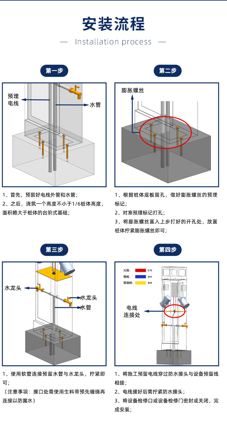 庭院水電樁安裝流程