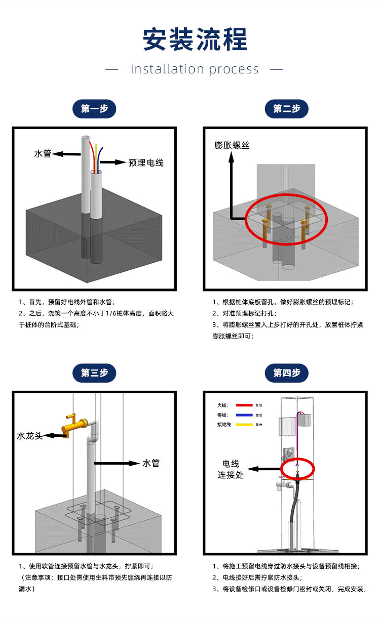 水電樁安裝流程